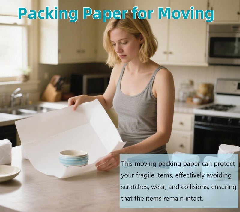INTOMYTH 12 x 12 inch Packing Paper for Moving, Protecting Fragile China and Glasses, Small Wrapping Paper, Moving Box Filler, Essential Packing Supplies for Shipping & Storage (12x12 Inch, 50 Sheets) - Image 4